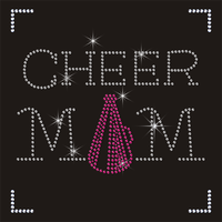 Galaxy Moon Rhinestone Transfert de chaleur Fer à repasser Hotfix Crystal Bling Applique Letters DIY Shirt Hoodie Cheer Mom Outfit