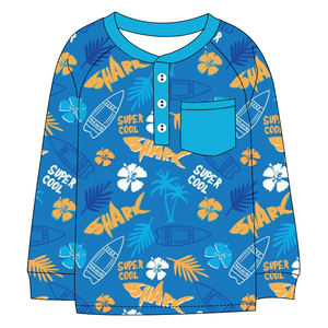 Usine en gros hauts pour enfants <span class=keywords><strong>sweat</strong></span>-shirt doux avec impression personnalisable sur le bouton à manches longues en tissu de soie de lait pour les garçons - Product Image 3