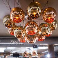 Lustre en verre doré de luxe décoratif moderne ANNO, éclairage LED personnalisé pour chambre à coucher