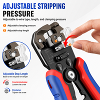 Pince à dénuder et à sertir industrielle 3-en-1 SJ-D2, réglable pour fils multibrins et rigides, AWG10-24 / 0.2-6.0mm²