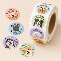 Étiquettes rondes personnalisées, autocollantes, imperméables, pour l'emballage des fournitures pour animaux de compagnie, autocollants avec logo