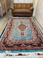 Modern Elegant Luxury Pure Silk Hand Knotted Rug Handmade Designer Washable Non Slip Floor Covering for Living Room Bedroom
