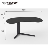 Bureau Yinxing durable, simple et portable avec pieds en métal, surface en placage fumé, design gain de place pour le mobilier de bureau à domicile (modèle bureau)