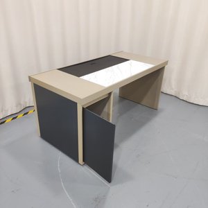 Fashion Extra Long Slim Pure Solid Wood Working Counter Extra Stretch <b>Desktop</b> Writing <b>Stand</b> with Side Open Bookshelf - Product Image 2