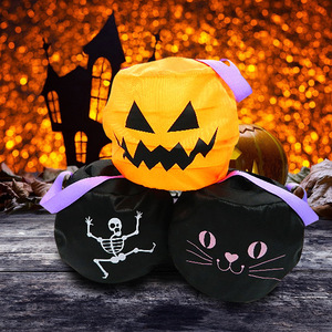 Disfraces de fiesta Qiankun, bolsa de dulces de Halloween, talla única, naranja y negro, asa comprimible con resorte, accesorios de fiesta para niños - Product Image 2