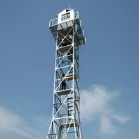Tour de surveillance en treillis d'acier galvanisé de 20m et 30m de hauteur avec cabine fermée pour la sécurité des propriétés