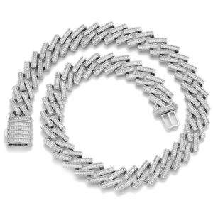 OUGEPHELI 17mm Hip Hop Iced Out Rectángulo CZ Zircon Collar De Cadena Cubana Eslabones Cubano Collar Miami Cuban Link Chain - Product Image 6