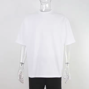 T-shirt Homme Oversize à Manches Courtes Col Rond Couleur Unie en Jersey Spandex/Coton Ample Respirant 230g Logo Personnalisé - Product Image 3