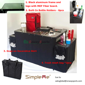 Aluminium <strong>Folding</strong> <strong>Pool</strong> Party <strong>Table</strong> High Quality Portable Metal Bar <strong>Table</strong> with Carrying Case - Product Image 6