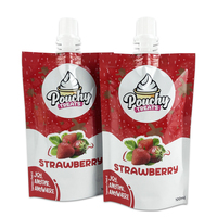 Pochettes à bec verseur en aluminium de qualité alimentaire, imprimées par gravure, écologiques, 80ML 100ML 200ML, pour Vodka, Bière, Jus, Fruits, Yaourt