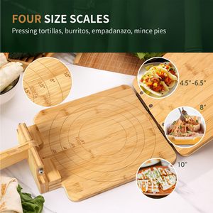 Presse à tortillas en bambou 10 pouces carrée pour pâte à pizza, burritos, tartes – Outil de cuisson écologique et durable - Product Image 6