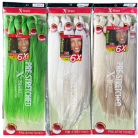 Cheveux synthétiques classiques très demandés, pré-étirés 6X, faciles à tresser, 52 pouces, thermoformables à l'eau chaude, extension de cheveux Yaki africain pour crochet
