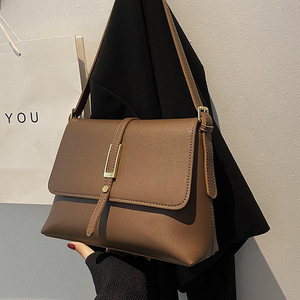 Sac à bandoulière Playmax pour filles, en PU marron, style rétro, luxe décontracté, tridimensionnel, durable, imperméable, avec poche zippée – Vente en gros - Product Image 1