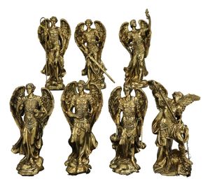 Juego de estatua de siete ángeles de <span class=keywords><strong>la</strong></span> <span class=keywords><strong>Iglesia</strong></span> <span class=keywords><strong>católica</strong></span> <span class=keywords><strong>ortodoxa</strong></span> de resina de bronce de 4,75 pulgadas - Product Image 1