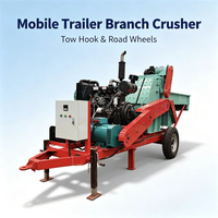 Broyeur de bois mobile à moteur diesel type 600 avec alimentation forcée pour branches d'arbres et bambou
