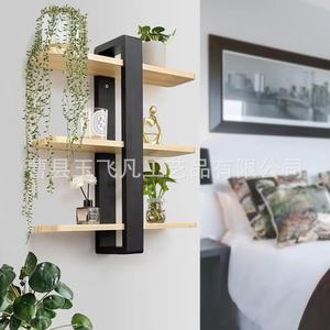 Black Solid Wood Floating <b>Shelf</b> 3 Tier <b>Wall</b> <b>Mounted</b> Storage Rack For Living Room Home Decor - Product Image 4