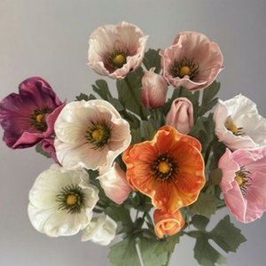 2 Cabezas de Flor de Amapola de PU, Ramo de Anémonas Pequeñas, Accesorios de Decoración para Sala de Estar, Mesa de Comedor, Decoración del Hogar, Artificial - Product Image 4