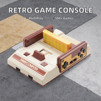 Console de jeu vidéo rétro miniature familiale rouge et blanche avec 500 jeux intégrés, prise en charge de plusieurs joueurs, manette filaire