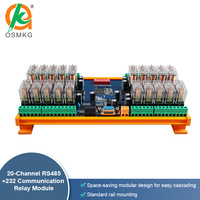 Carte d'extension PLC Oshangming 20 canaux à relais 12V/24V, module relais RS485 RS232 Modbus RTU, télécommande