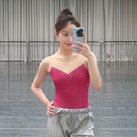Justaucorps de ballet de haute qualité pour adulte, orné de strass, pour entraînement, examen artistique et pratique de danse originale