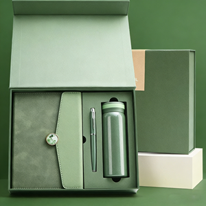 Set de Regalo de Cuaderno A5, Libreta para Reuniones de Negocios, Cuaderno con Cubierta de Cuero PU Premium con Logotipo Personalizado, Bolígrafo y Vaso Térmico - Product Image 1