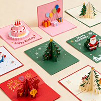 Cartes de vœux personnalisées imprimées en 3D, pop-up, manuscrites, pour Noël, anniversaire, vacances, cartes en carton duplex avec enveloppes