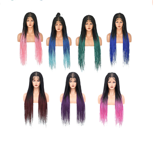 Vendeurs de cheveux pour femmes noires en gros Perruques tressées sans colle Passion Twist Synthétique Cornrow Tresses <span class=keywords><strong>Perruque</strong></span> pour Africain - Product Image 6