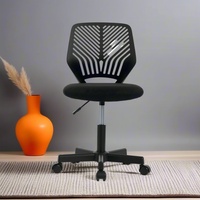 Chaise de bureau sans accoudoirs, chaise de bureau ergonomique en maille, chaise pivotante à dossier moyen, hauteur réglable, étude, petits espaces, bureau à domicile