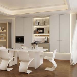 ตู้เก็บของอเนกประสงค์แบบพับได้ทันสมัย พร้อมชั้นวางไวน์ เฟอร์นิเจอร์สำหรับบ้าน ห้องรับประทานอาหาร และห้องนั่งเล่น ทำจากไม้ สำหรับห้องครัวและบ้าน - Product Image 3