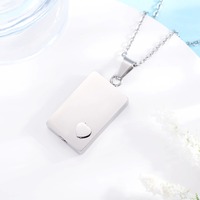Pendentif urne rectangulaire pour cendres, bijou commémoratif de crémation, collier médaillon tendance personnalisé