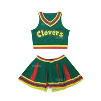Ensemble 2 pièces d'uniformes de pom-pom girl sans manches personnalisés avec logo imprimé pour femmes Robes jupe pour performances de compétition en équipe