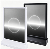 Enseigne lumineuse rechargeable en alliage d'aluminium à haute luminosité, affichage vertical de table double face portable pour carte de menu de thé au lait