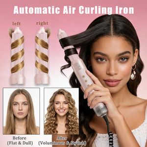 Cepillo <span class=keywords><strong>de</strong></span> Aire Caliente 6 en 1 Ionic para Peinar el Cabello, <span class=keywords><strong>Secador</strong></span> con Rizador <span class=keywords><strong>y</strong></span> Plancha, Soporte en Francés - Product Image 1