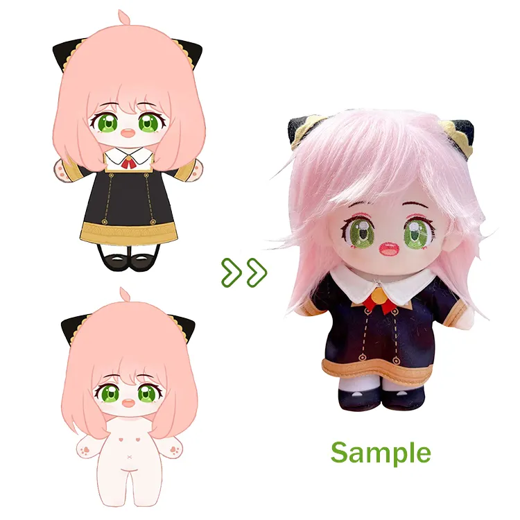 Cartone animato di alta qualità Anime peluche personaggio bambola giocattolo gioco personalizzato personaggio Anime prototipo bambola di peluche