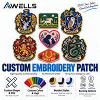 Écussons brodés personnalisés, ensemble de blasons fantastiques avec des motifs de cerf, de lion, de hibou et de serpent pour vestes, sacs et costumes AWELLS