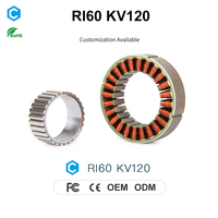 Moteur Inrunner sans cadre CubeMars RI60 KV120 1,63 Nm (pic) 10,46 Nm/kg pour articulation robotique et exosquelette