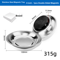 Plateau magnétique double face en acier inoxydable poli miroir, rond/rectangulaire, 3-4-6 pouces, pour pièces mécaniques, OEM/ODM pour garage