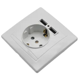 Usb Deep Socket Met Kinderbescherming Duitse Standaard Verborgen Europese Wandschakelaar