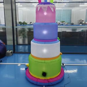 Decoraciones inflables de pastel de <span class=keywords><strong>Feliz</strong></span> Cumpleaños de 8 pies, decoraciones inflables <span class=keywords><strong>para</strong></span> patio de vacaciones iluminadas al aire libre - Product Image 5