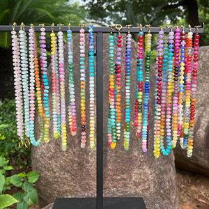 Collar de Cuentas con Piedras Preciosas Arcoíris de Acero Inoxidable, Joyería de Moda Hecha a Mano para Mujer, el Más Vendido para Vacaciones de Verano en la Playa al Por Mayor - Product Image 1