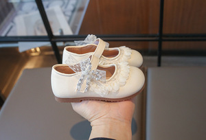 Girls Bow Princess <strong>Shoes</strong> Cute Fashion Lace Trim Bow Spring Summer <strong>Shoes</strong> for <strong>Little</strong> Girls - Product Image 3