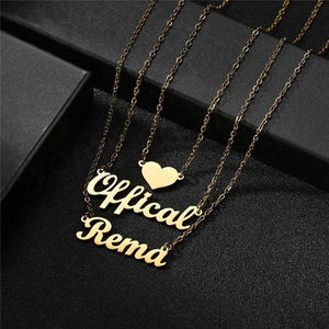 Collares Personalizados de Varias Capas con Letras, Alta Calidad, Sin Pedido Mínimo, Compatible con Dropshipping, Collares Populares con Logotipo, Nombre, Cadena de Acero Inoxidable - Product Image 4