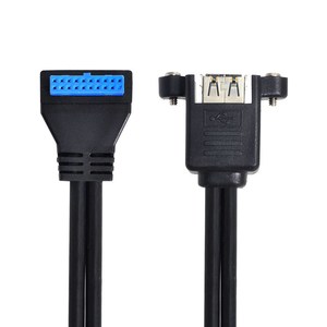 อะแดปเตอร์ USB3.0 19 20 พินเป็นตัวเมียคู่พร้อมรูสกรู สายเคเบิลยาว 0.5 ม. สำหรับการเชื่อมต่อเมนบอร์ด - Product Image 2