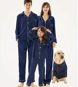 Individuell bedrucktes passende Pj-Set Weihnachtspyjama Familienpyjamas passende Sets hautfreundlich Freizeitkleidung Baumwoll-Pyjama-Set