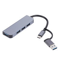 Offre Spéciale 4 en 1 USB Type-C Adaptateur en aluminium à double tête USB3.0 USB2.0 Station d'accueil Hub pour PC portable