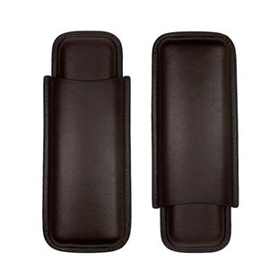 Estuche portátil de cuero marrón para puros y caja humidificadora - Set de viaje con cilindro para puros - Product Image 5