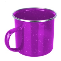 Tasses en métal émaillé de qualité alimentaire de 350ml tasses colorées pour micro-ondes avec couvercle pour café thé camping en plein air randonnée sac à dos