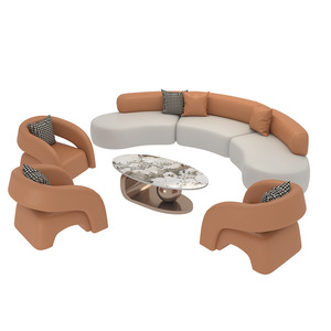 Conjunto de Sofás Seccionales Modernos de Cuero PU, Muebles de Recepción para Hotel, Diseño Duradero - Product Image 5