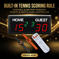 Compteur de points numérique YZ intégré pour le tennis, tableau de scores intérieur pour padel avec mode AD Tiebreak, contrôle à distance et par montre