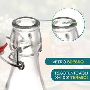 Bottiglie di vetro da 1 litro con chiusura a pressione per uso domestico - Product Image 4